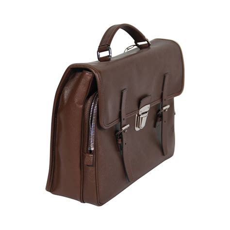 prada mens shoulder brown briefcase|prada saffiano briefcase.